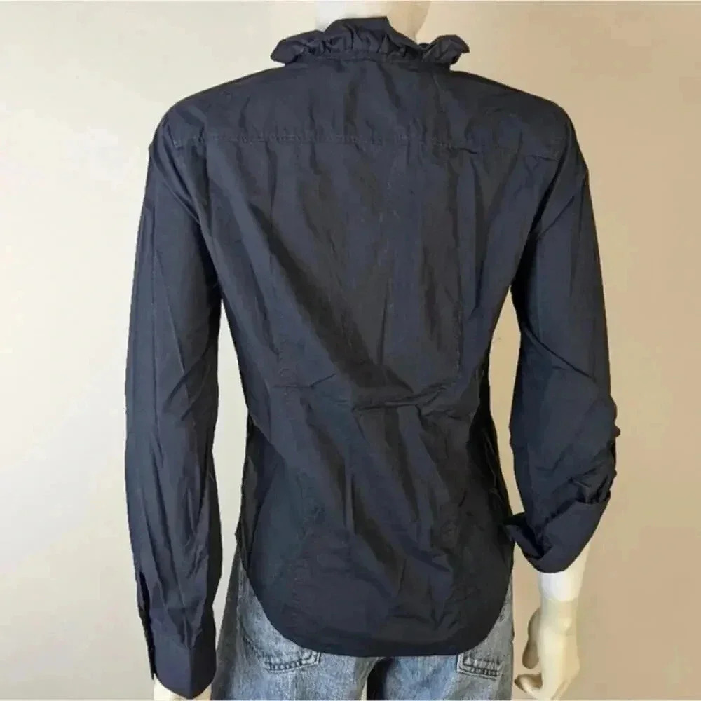 Talbots Ruffled Button Front Shirt - 4 - Picture 6 of 10